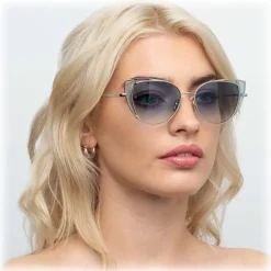 Linda Farrow - 855 C7 Cat Eye Sunglasses - Light Gold and Blue - Linda Farrow Eyewear - Avvenice