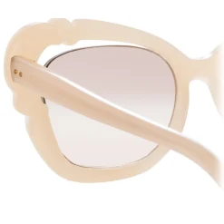 Linda Farrow - 824 C3 Cat Eye Sunglasses - Milky - Linda Farrow Eyewear - Avvenice