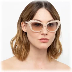 Linda Farrow - 824 C3 Cat Eye Sunglasses - Milky - Linda Farrow Eyewear - Avvenice