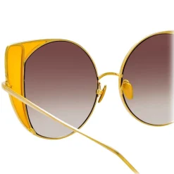 Linda Farrow - 854 C3 Cat Eye Sunglasses - Yellow Gold and Yellow - Linda Farrow Eyewear - Avvenice