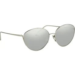 Linda Farrow - 508 C2 Cat Eye Sunglasses - White Gold - Linda Farrow Eyewear - Avvenice