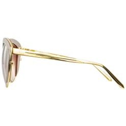 Linda Farrow - 579 C5 Cat Eye Sunglasses - Taupe - Linda Farrow Eyewear - Avvenice