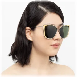 Linda Farrow - 762 C1 Cat Eye Sunglasses - Nickel - Linda Farrow Eyewear - Avvenice