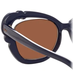 Linda Farrow - 824 C4 Cat Eye Sunglasses - Navy - Linda Farrow Eyewear - Avvenice