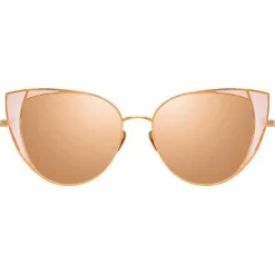 Linda Farrow - 855 C6 Cat Eye Sunglasses - Rose Gold and Peach - Linda Farrow Eyewear - Alessandra Ambrosio Official - Avvenice