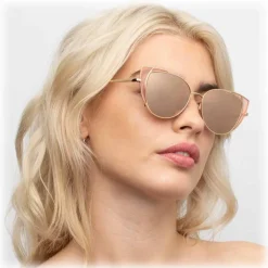 Linda Farrow - 855 C6 Cat Eye Sunglasses - Rose Gold and Peach - Linda Farrow Eyewear - Alessandra Ambrosio Official - Avvenice
