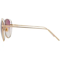 Linda Farrow - 566 C5 Cat Eye Sunglasses - Gold - Linda Farrow Eyewear - Avvenice