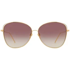 Linda Farrow - 566 C5 Cat Eye Sunglasses - Gold - Linda Farrow Eyewear - Avvenice