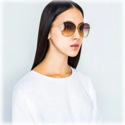 Linda Farrow - 566 C5 Cat Eye Sunglasses - Gold - Linda Farrow Eyewear - Avvenice