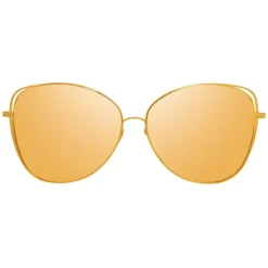 Linda Farrow - 566 C1 Cat Eye Sunglasses - Gold - Linda Farrow Eyewear - Avvenice