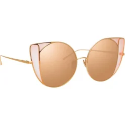 Linda Farrow - 854 C6 Cat Eye Sunglasses - Rose Gold and Peach - Linda Farrow Eyewear - Avvenice