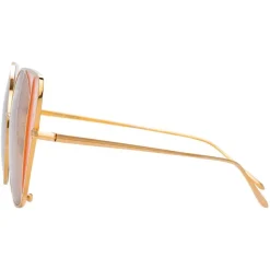 Linda Farrow - 854 C6 Cat Eye Sunglasses - Rose Gold and Peach - Linda Farrow Eyewear - Avvenice
