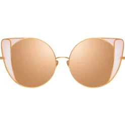 Linda Farrow - 854 C6 Cat Eye Sunglasses - Rose Gold and Peach - Linda Farrow Eyewear - Avvenice