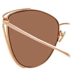 Linda Farrow - 809 C3 Cat Eye Sunglasses - Rose Gold - Linda Farrow Eyewear - Avvenice