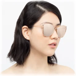 Linda Farrow - 809 C3 Cat Eye Sunglasses - Rose Gold - Linda Farrow Eyewear - Avvenice