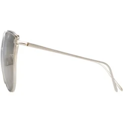 Linda Farrow - 809 C2 Cat Eye Sunglasses - White Gold - Linda Farrow Eyewear - Avvenice