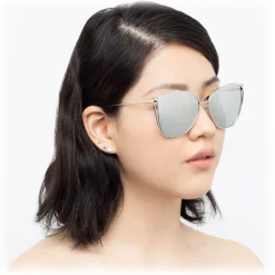 Linda Farrow - 809 C2 Cat Eye Sunglasses - White Gold - Linda Farrow Eyewear - Avvenice