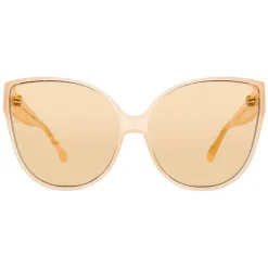Linda Farrow - 656 C4 Cat Eye Sunglasses - Milky Peach - Linda Farrow Eyewear - Avvenice