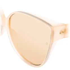 Linda Farrow - 656 C4 Cat Eye Sunglasses - Milky Peach - Linda Farrow Eyewear - Avvenice