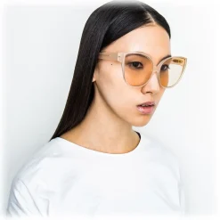 Linda Farrow - 656 C4 Cat Eye Sunglasses - Milky Peach - Linda Farrow Eyewear - Avvenice