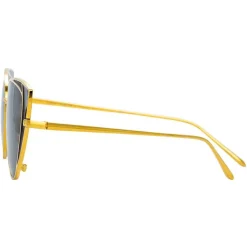 Linda Farrow - 855 C1 Cat Eye Sunglasses - Yellow Gold and Black - Linda Farrow Eyewear - Avvenice