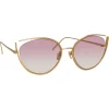 Linda Farrow - 668 C9 Cat Eye Sunglasses - Light Gold - Linda Farrow Eyewear - Avvenice