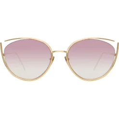 Linda Farrow - 668 C9 Cat Eye Sunglasses - Light Gold - Linda Farrow Eyewear - Avvenice