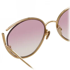 Linda Farrow - 668 C9 Cat Eye Sunglasses - Light Gold - Linda Farrow Eyewear - Avvenice