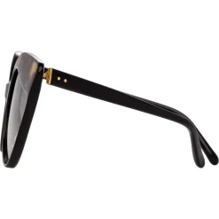 Linda Farrow - 871 C3 Cat Eye Sunglasses - Black Tortoiseshell - Linda Farrow Eyewear - Avvenice