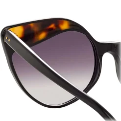 Linda Farrow - 871 C3 Cat Eye Sunglasses - Black Tortoiseshell - Linda Farrow Eyewear - Avvenice