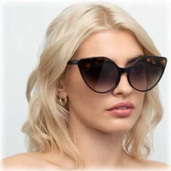 Linda Farrow - 871 C3 Cat Eye Sunglasses - Black Tortoiseshell - Linda Farrow Eyewear - Avvenice