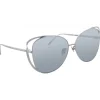 Linda Farrow - 661 C2 Cat Eye Sunglasses - White Gold - Linda Farrow Eyewear - Avvenice