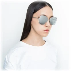 Linda Farrow - 661 C2 Cat Eye Sunglasses - White Gold - Linda Farrow Eyewear - Avvenice