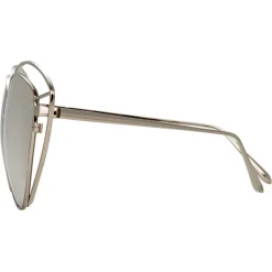 Linda Farrow - 697 C2 Cat Eye Sunglasses - White Gold - Linda Farrow Eyewear - Avvenice