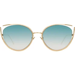 Linda Farrow - 668 C8 Cat Eye Sunglasses - Light Gold - Linda Farrow Eyewear - Avvenice