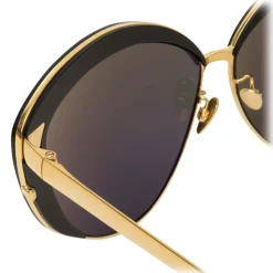 Linda Farrow - 579 C1 Cat Eye Sunglasses - Black - Linda Farrow Eyewear - Avvenice