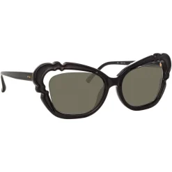 Linda Farrow - 824 C1 Cat Eye Sunglasses - Black - Linda Farrow Eyewear - Avvenice