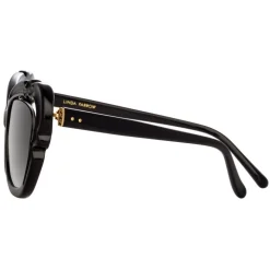 Linda Farrow - 824 C1 Cat Eye Sunglasses - Black - Linda Farrow Eyewear - Avvenice