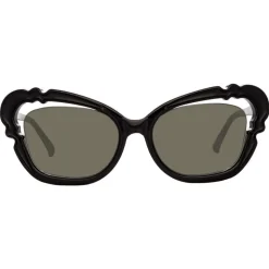 Linda Farrow - 824 C1 Cat Eye Sunglasses - Black - Linda Farrow Eyewear - Avvenice