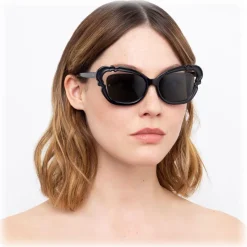 Linda Farrow - 824 C1 Cat Eye Sunglasses - Black - Linda Farrow Eyewear - Avvenice