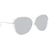 Linda Farrow - 566 C2 Cat Eye Sunglasses - White Gold - Linda Farrow Eyewear - Avvenice