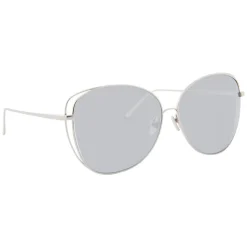 Linda Farrow - 566 C2 Cat Eye Sunglasses - White Gold - Linda Farrow Eyewear - Avvenice