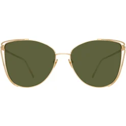 Linda Farrow - 809 C4 Cat Eye Sunglasses - Yellow Gold - Linda Farrow Eyewear - Avvenice