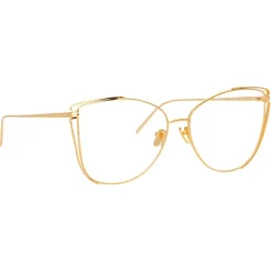 Linda Farrow - 809 C8 Cat Eye Optical Frames - Yellow Gold - Linda Farrow Eyewear - Avvenice