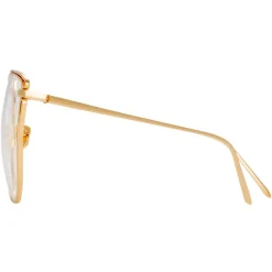 Linda Farrow - 809 C8 Cat Eye Optical Frames - Yellow Gold - Linda Farrow Eyewear - Avvenice