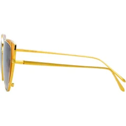 Linda Farrow - 855 C3 Cat Eye Sunglasses - Yellow Gold and Yellow - Linda Farrow Eyewear - Avvenice