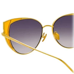 Linda Farrow - 855 C3 Cat Eye Sunglasses - Yellow Gold and Yellow - Linda Farrow Eyewear - Avvenice