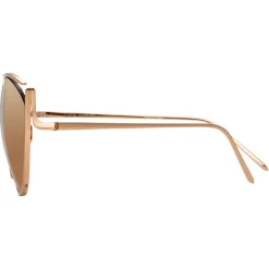 Linda Farrow - 668 C6 Cat Eye Sunglasses - Rose Gold - Linda Farrow Eyewear - Avvenice