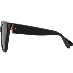 Linda Farrow - 653 C1 D-Frame Sunglasses - Black - Linda Farrow Eyewear - Avvenice