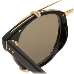 Linda Farrow - 581 C1 D-Frame Sunglasses - Black - Linda Farrow Eyewear - Avvenice